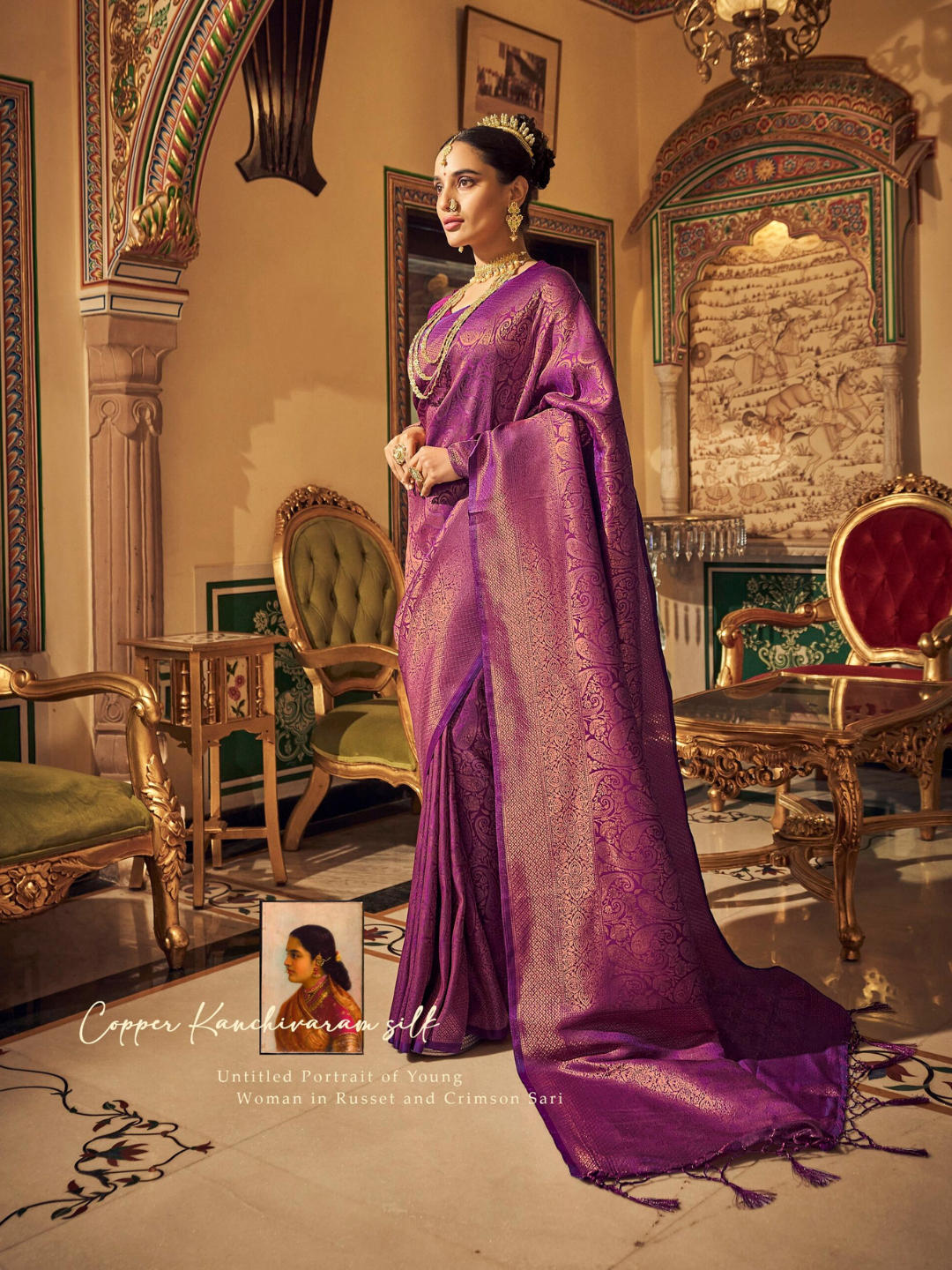 Purple Soft Handloom Weaving Silk Saree