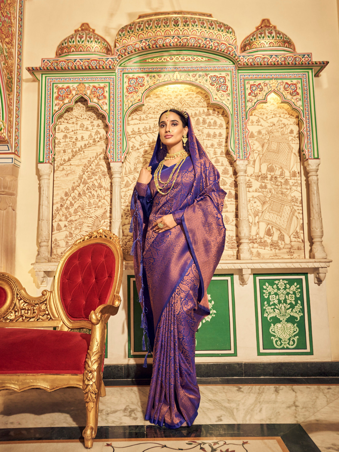 Purple Soft Handloom Weaving Silk Saree