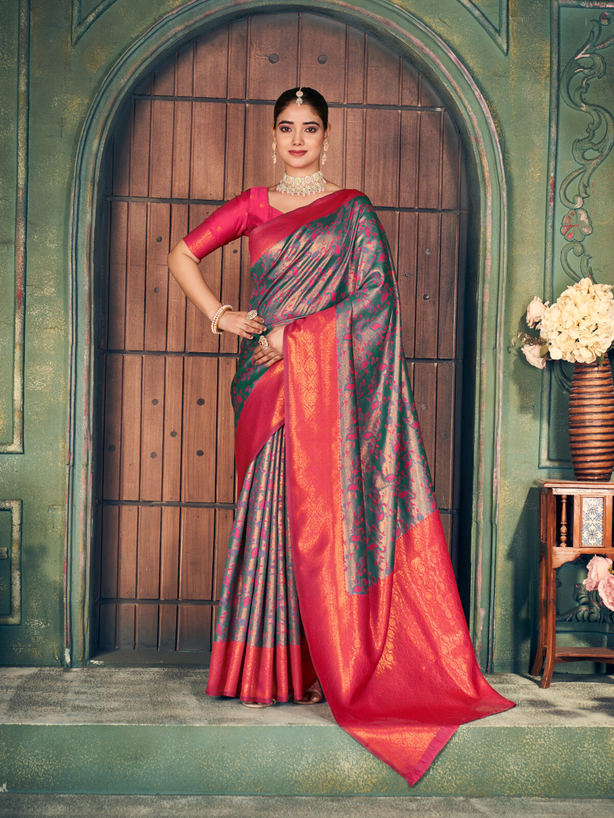 Grey Hue Soft Silk Saree with Intricate Zari Work
