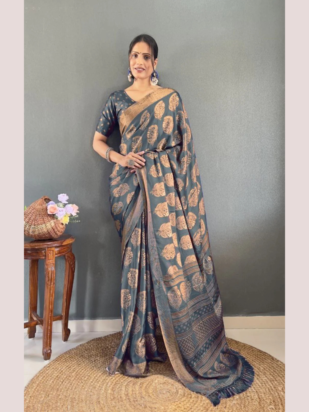 Soft Moss Silk Saree Online Stylish, Lightweight & Comfortable with Matching Blouse